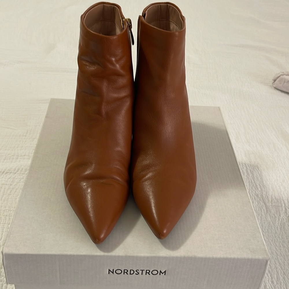 NORDSTROM NODAMARA-LEA BROWN SADDLE BOOTIE